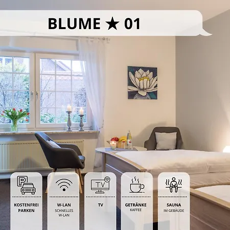 Apartment Blumenvilla 1 Mit Begehbarer Dusche, Sauna Und Garten
